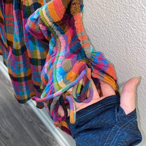 Maeve by Anthropologie - Multicolored Plaid Short Sleeve Button-Up Blouse - Picture 6 of 8